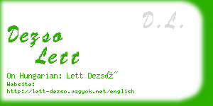dezso lett business card
